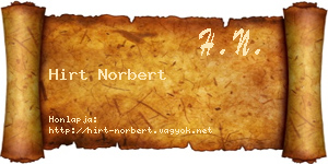 Hirt Norbert névjegykártya